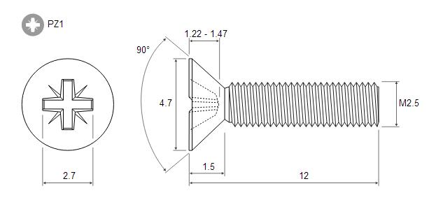 米制槽螺絲-米字槽沉頭螺絲-DIN 965Z ~ISO 7046-米字頭螺絲技術規格PDF